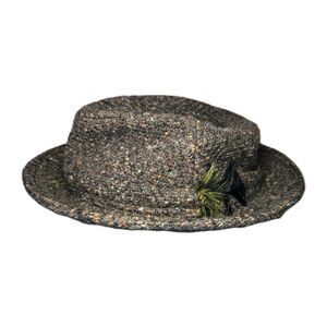 Vtg Irish Tweed by Jonathan Richard Confetti Wool/Laine Fedora Hat Sz 7 1/2~58